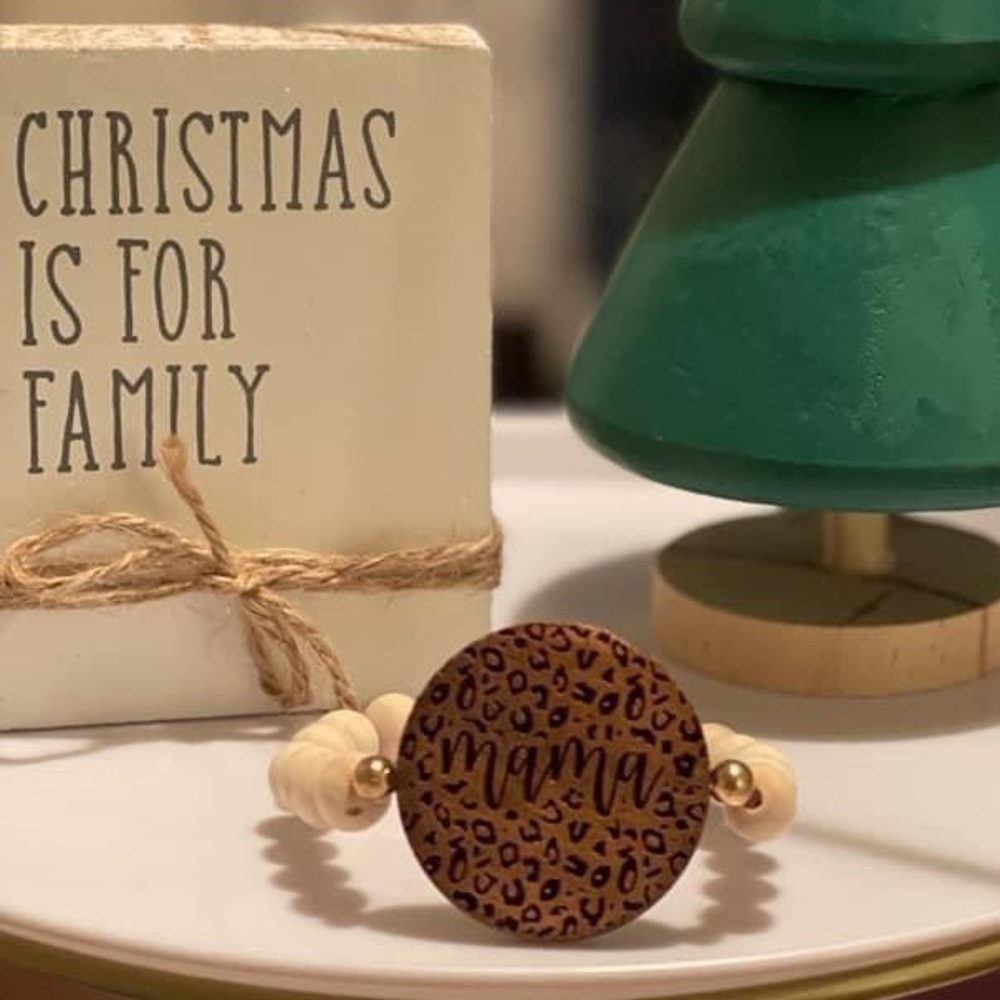 Mama leopard custom wooden bracelet new
